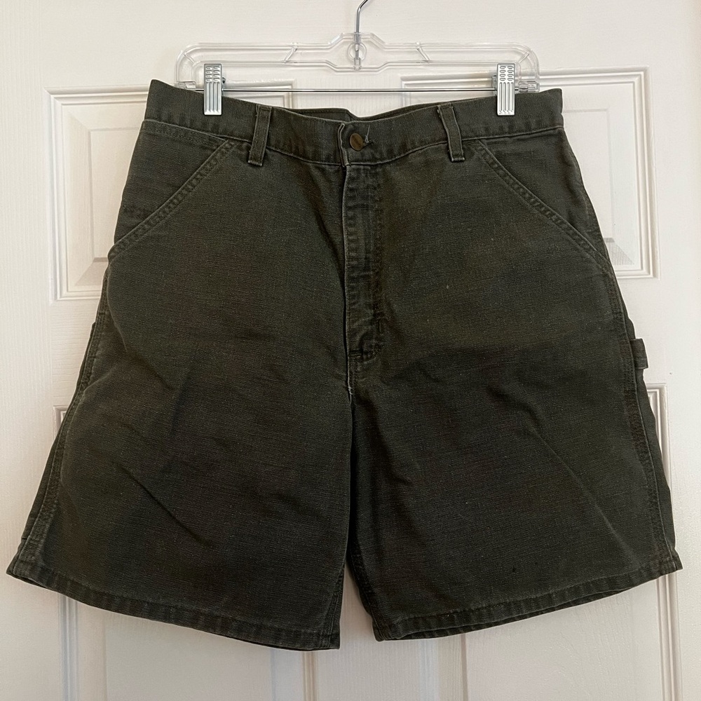 Carhartt Green Cargo Shorts with Relaxed Fit
